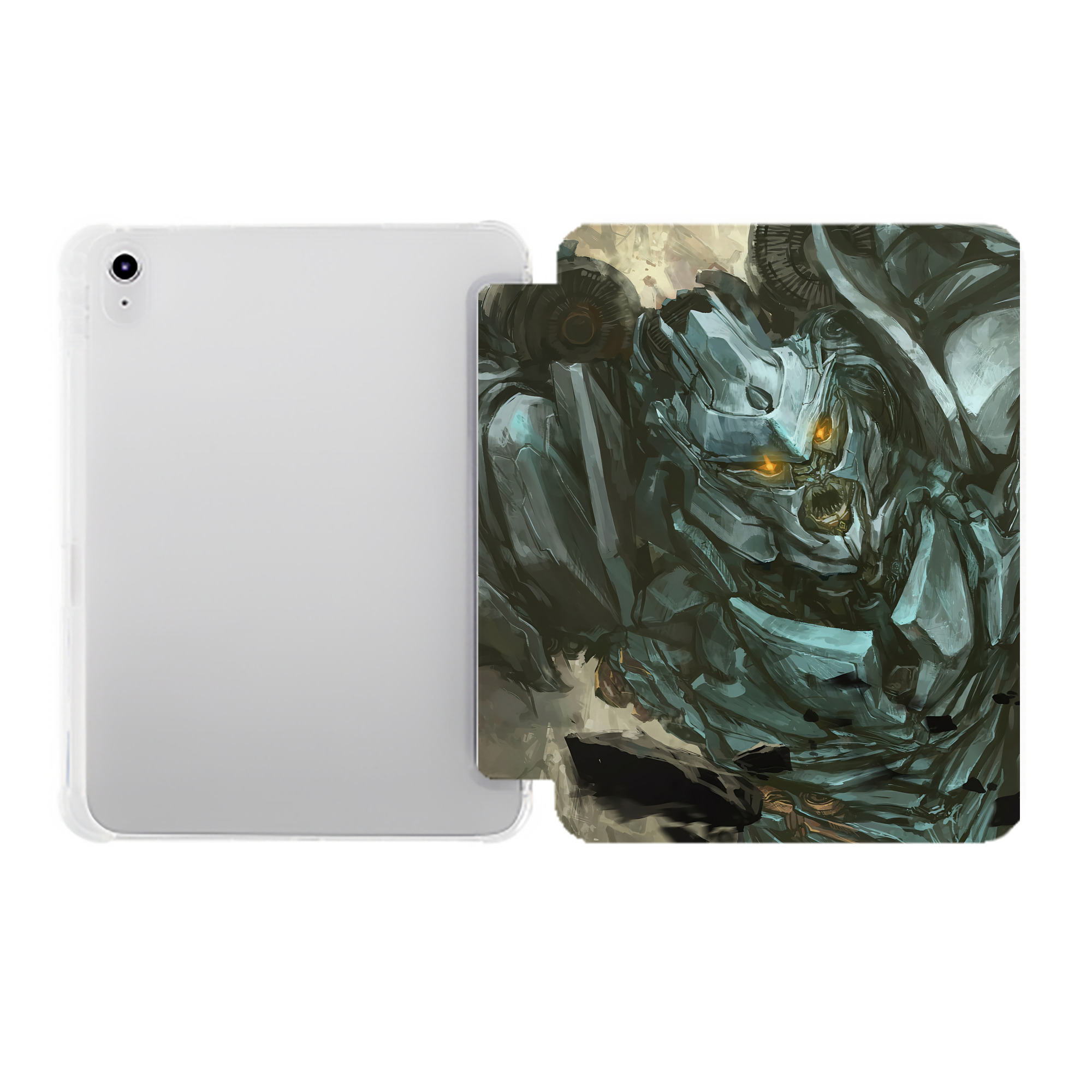 （画像用） Transformers トランスフォーマー IPad ケース ペン収納付き 三つ折りスタンド PUレザー×シリコン 対応機種9.5/10.5/10.9インチ